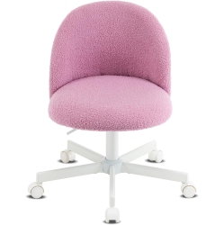 KARL HOME 21.9 Inch Task Chair Office Desk Chair Make Up Chair With Wheels Taro In Purple