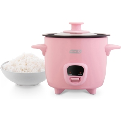 DASH - Mini Rice Cooker With Keep Warm Function & Removable Nonstick Pot - 2 Cups - 200W - Includes Recipe Guide, Rice Paddle & Measuring Cup In Pink