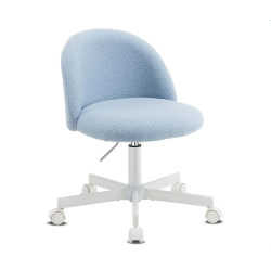 KARL HOME 21.9 Inch Task Chair Office Desk Chair Make Up Chair With Wheels In Light Blue