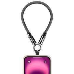 LOGiiX 0.3m (1 ft.) Braided 2-in-1 Wrist Strap & USB-C Cable - Black