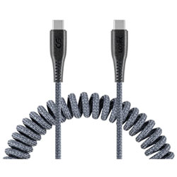 LOGiiX Piston Connect 1.8m (5.9 ft.) Coiled USB-C Cable - Grey