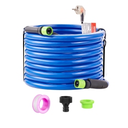 VEVOR 50Ft Heated Water Hose for Rv, Heated Drinking Water Hose Antifreeze to -45°F, Automatic Self-Regulating, 5/8" I.d. \w 3/4" Ght Adapter, Lead