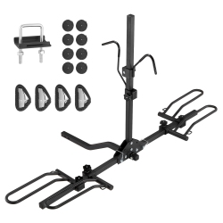 VEVOR 80 Lbs Capacity Hitch Mount Bike Rack, 2-Bike Platform Style, Bike Rack Hitch for 1.25-/2-Inch Receiver, Titling And Folding Bike Carrier \w