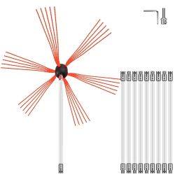 VEVOR 33Ft Chimney Sweep Kit, Chimney Cleaning Tool Kits With 10 Nylon Flexible Rods, Chimney Brush 394 Inch for Sweeping Fireplace