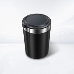 THE WAY Car Supplies, Car Ashtray, Multifunctional Led Light With Lid for Car Use, Portable One-Button Opening Personality And Creativity - In Silver