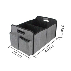 THE WAY Car Storage Box, Car Supplies Trunk Storage Box, Storage Box, Folding, Portable Car Organizer Bag With Multiple Pockets - In Gray