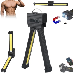MYACUC Foldable Cob Work Light, Portable Magnetic Gym Light, USB Rechargeable Led Flashlight And Camping Light for Traveling
