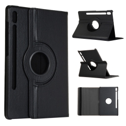 CSMART [Cs] 360 Rotating Pu Leather Tablet Case Smart Cover for Samsung Galaxy Tab S10 Fe+ Plus, Sm-X620 Sm-X626 In Black