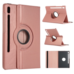 CSMART [Cs] 360 Rotating Pu Leather Tablet Case Smart Cover for Samsung Galaxy Tab S10 Fe+ Plus, Sm-X620 Sm-X626, Rose In Gold