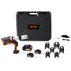 VEVOR 18V Professional Cordless Pipe Crimper, Suitable for 1/2"-2" Stainless Steel, Copper, Pex Tubing, Features 360° Swivel, Brushless Motor &