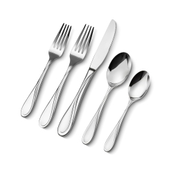 VEVOR 65-Piece Silverware Set, Food-Grade Stainless Steel Flatware Utensils, Mirror Finished Cutlery Set, Dishwasher Safe Eating Tableware For