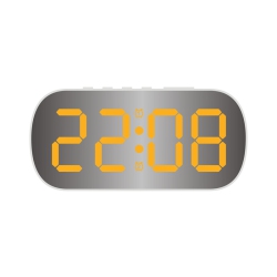 THE WAY Simple Ins Style Led Digital Display Electronic Clock, Digital Desktop Small Alarm Clock, Student Children's Mirror Alarm Clock-White Light