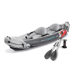 INTEX Dakota K2 2 Person Vinyl Inflatable Kayak And Accessory Kit W/ Oars & Pump