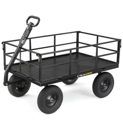 GORILLA CARTS Steel Utility Cart, 9 Cubic Feet Garden Wagon With Removable Sides