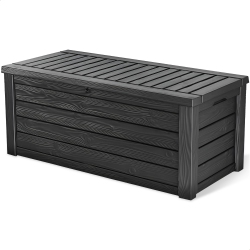 KETER Westwood 150 Gallon Plastic Outdoor Furniture Storage Deck Box, Dark In Gray