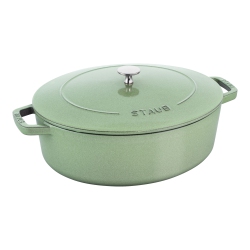 STAUB La Cocotte 5.5 L Cast Iron Oval French Oven (Visual Imperfections - B Stock) In Sage