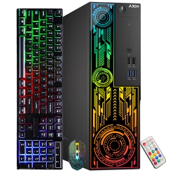 AXOII Refurbished (Excellent) - RGB Sff Computer PC - Intel Core I5 8500 Processor, 16GB Ddr4 Ram, 512GB Nvme SSD, Wi-Fi, Bluetooth, Windows 11 Pro