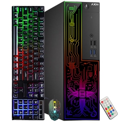 AXOII Refurbished (Excellent) - RGB Sff Computer PC - Intel Core I5 8500 Processor, 16GB Ddr4 Ram, 512GB Nvme SSD, Wi-Fi, Bluetooth, Windows 11 Pro