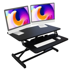 IMGADGETS Standing Desk Converter 35", Height Adjustable Sit Stand Desk Riser | 35Lbs Capacity | Adjustable Height Range 4.3"–19.3" | Removable