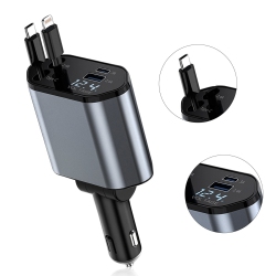 THE WAY Car Mobile Phone Charger Super Fast Charging Cigarette Lighter Telescopic One-To-Four Flash Charging Car Charger Fast Car Charging Adapter