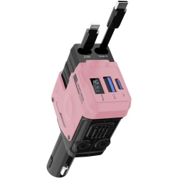 THE WAY Mecha Retractable Cable Car Charger 120W Super Fast Charging One to Three Car Cigarette Lighter Flash Charging 66W Fast Charging 2