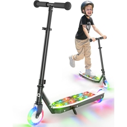 MIHOVER Kids Electric Scooter With Led Lights With 2-Level Adjustable Handlebar, 8Km/h Safe Speed, Foot Sensor Start, for Boys & Girls Ages 4-8