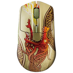 SteelSeries CS2 Dragon Lore Edition 18000 DPI Bluetooth Optical Gaming Mouse - Beige/Red