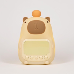 THE WAY Cute Capybara Animal Alarm Clock, Alarm Clock With Light, Smart Student Bedside Alarm Clock, Children's Digital Alarm Clock - In Yellow