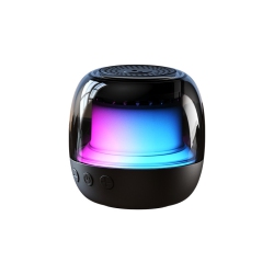 THE WAY Small Fingertip Decompression Gyro Bluetooth Speaker, Portable Outdoor RGB Atmosphere Light High Value Heavy Bass Speaker - Quiet In Black