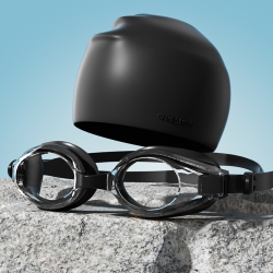 THE WAY HD Adult Waterproof And Fog-Proof Swimming Goggles, Goggles for Men And Women Silicone Swimming Goggles And Swimming Cap Set - And