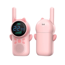 THE WAY Kids Rechargeable Walkie Talkie, 2 Pack Pink, Walkie Talkie Long Range Channel Two Way Radio, Suitable for 3-12 Years Old Kids, Family Games