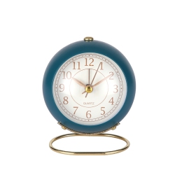 THE WAY Small Table Clock Classic Tickless Desktop Alarm Clock \w Backlight, Retro Style Simple Desktop Small Alarm Clock Nordic Round Table Clock
