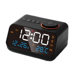 MYACUC Alarm Clock Radio for Bedroom, Glow Small Digital Clock Radio, USB Ports, Sound Machine, Loud Fm Radio Alarm Clock for Adults Seniors