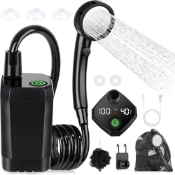 MYACUC Portable Outdoor Shower, Rechargeable Camping Shower With Shower Head, Smart Led Display And Electric Shower Pump for Travel