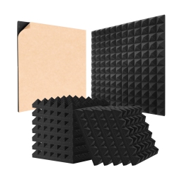 VEVOR 48 Pack Acoustic Foam Panels, 12 X 12 X 2 Inches, Adhesive Pyramid Soundproof Wall Panels, Fire-Resistant, Sound Dampening Absorbing Panels
