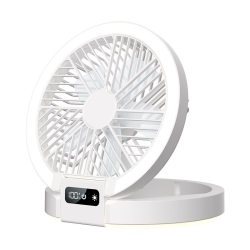 THE WAY New Home Table Fan, Dormitory Camping Digital Display Ultra-Thin Mini Fan, Folding Night Light Bracket Fan, Led Light, Rechargeable Table Fan