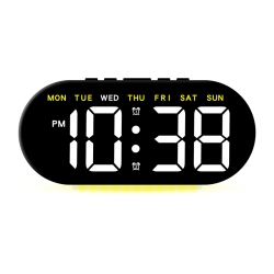 THE WAY Simple Large Screen Led Electronic Clock, Light Bedside Alarm Clock, \w 12/24 Hour Display, Day Of The Week, Date, Temperature, Memory