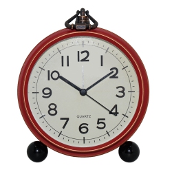 THE WAY European Retro Iron Alarm Clock, American Creative Electronic Clock, Home Simple Luminous Student Personality Silent Clock - Dark In Red