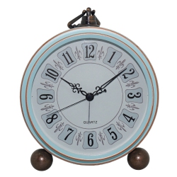 THE WAY European Retro Iron Alarm Clock, American Creative Electronic Clock, Home Simple Luminous Student Personality Silent Clock - In Light Blue