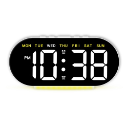 THE WAY Simple Large Screen Led Electronic Clock, Light Bedside Alarm Clock, \w 12/24 Hour Display, Day Of The Week, Date, Temperature, Memory