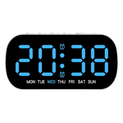 THE WAY Hot Selling Electronic Clock, Simple Multi-Function Alarm Clock, Led Digital Clock, Two Sets Of Alarm Clocks With Date -Blue