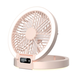 THE WAY New Home Table Fan, Dormitory Camping Digital Display Ultra-Thin Mini Fan, Foldable Night Light Bracket Fan, Led Light, Rechargeable Table