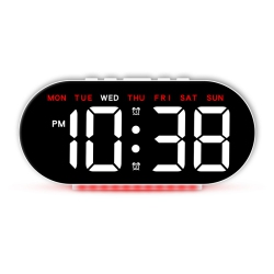 THE WAY Simple Large Screen Led Electronic Clock, Light Bedside Alarm Clock, \w 12/24 Hour Display, Day Of The Week, Date, Temperature, Memory