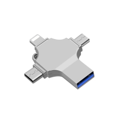 THE WAY 4-In-1 Large Capacity USB Flash Drive Multifunctional Metal Mobile Phone USB Flash Drive Type-C/USB Port Mobile Phone Computer Dual-Purpose