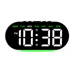 THE WAY Simple Large Screen Led Electronic Clock, Light Bedside Alarm Clock, \w 12/24 Hour Display, Day Of The Week, Date, Temperature, Memory