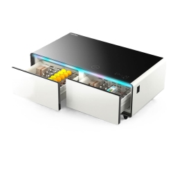 WHIRLWELL Smart Coffee Table for Living Room, Temperature Control Drawer, Wireless Charging, USB Type-C Charger, 110V Outlets, With Cold Storage