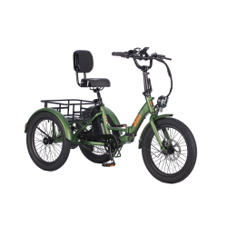 OLLIE Refurbished (Excellent) - Leo Foldable Step-Through Electric City Trike (500W Motor / 65Km Range / 22 Km/h Top Speed) - In Green
