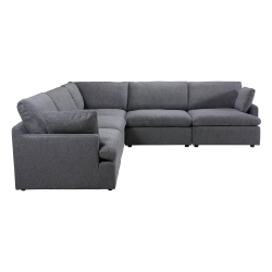 URBAN CALI Long Beach Modular Corner Sectional Sofa In Axel (Grey) In Beige