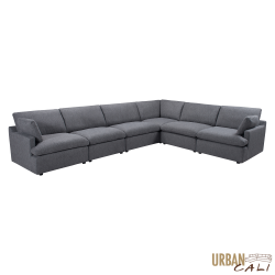 URBAN CALI Long Beach Large Modular L-Shaped Sectional Sofa (Grey)