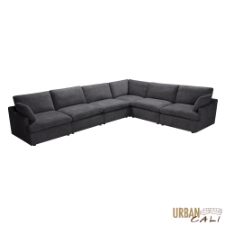 URBAN CALI Long Beach Large Modular L-Shaped Sectional Sofa (Blue Grey)